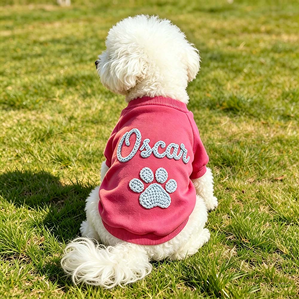 Personalized Hand Embroidered Puppy Hoodless Sweatshirt | BKPet590