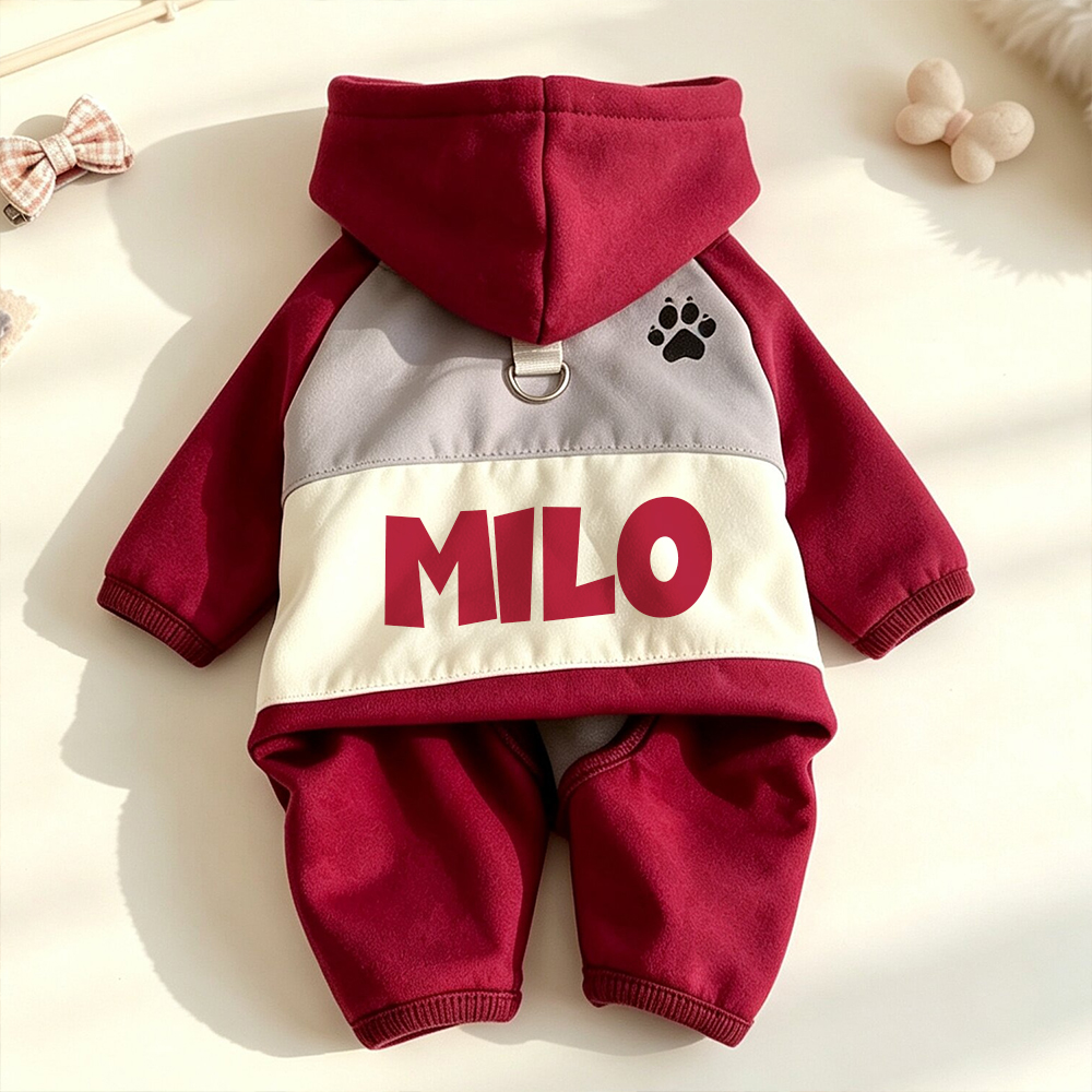 Personalized Winter Warm & Windproof Color-Blocked Cotton Coat For Pets | BKPet592