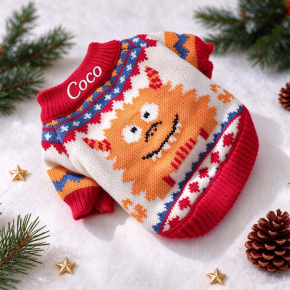 Personalized Embroidered Pets Christmas Cute Knit Sweater | MCGift427