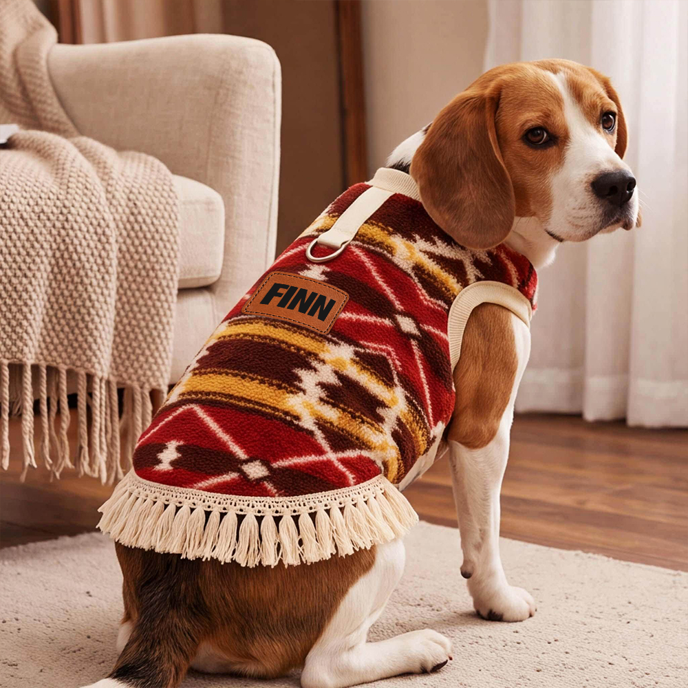 Personalized Embroidered Pets Boho Winter Outfit | BKPet629