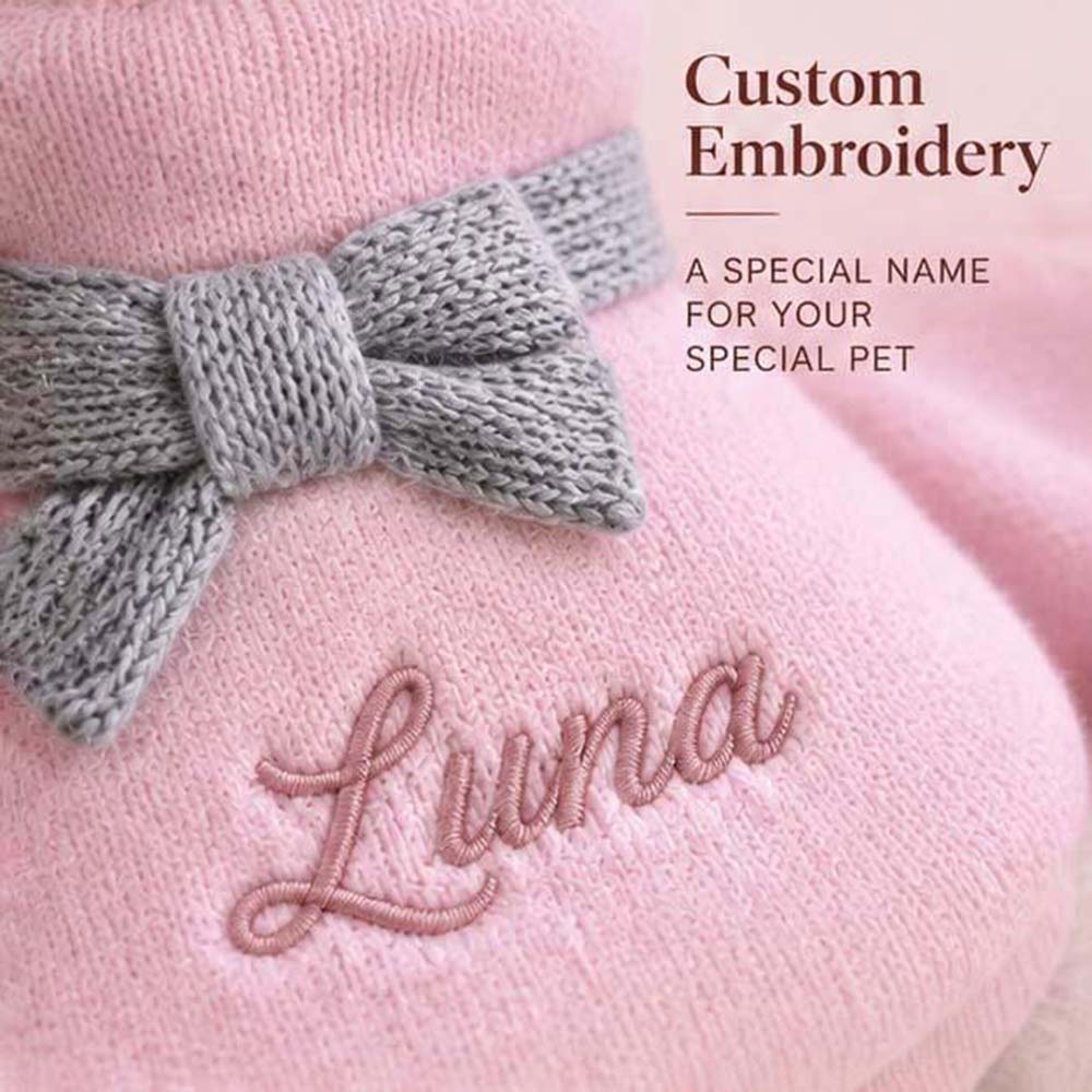 Personalized Embroidered Pets Cute Bow Knit Sweater | BKPet637
