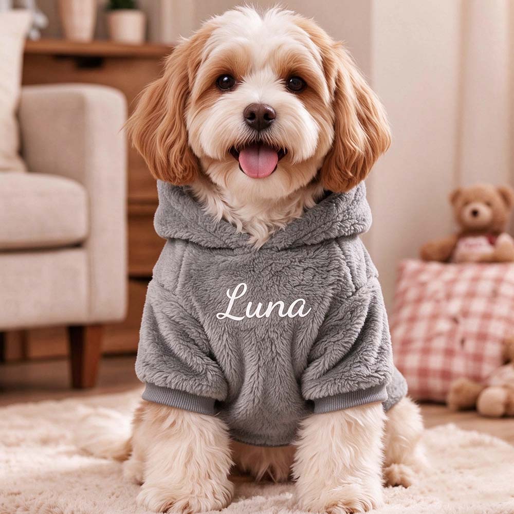 Personalized Embroidered Pets Cozy Fleece Hoodie | BKPet638