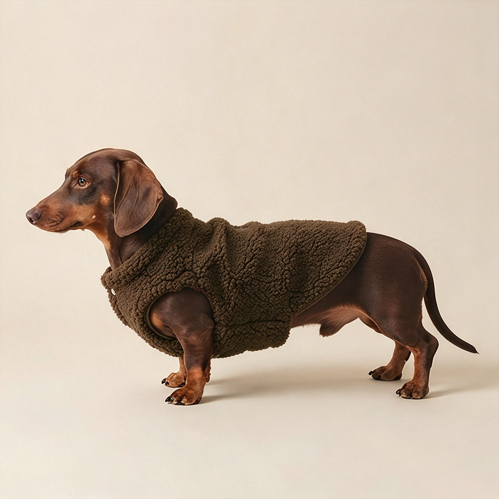 Personalized Embroidered Pets Warm Sweater & Sherpa Vest Set | MNCloth298