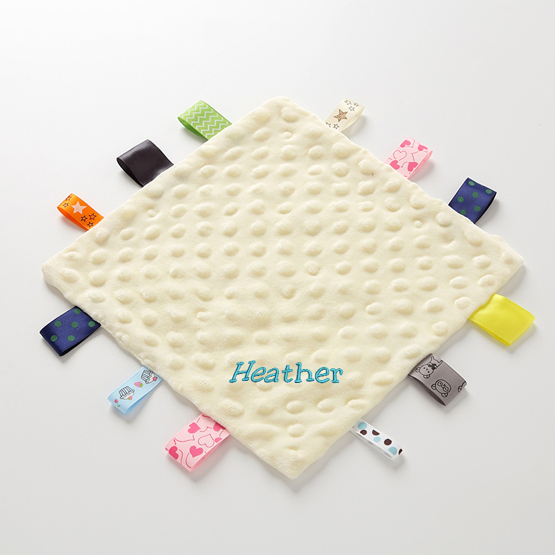 Personalized Baby Embroidery Comforter Ribbon Tag Blanket | MNBaby06