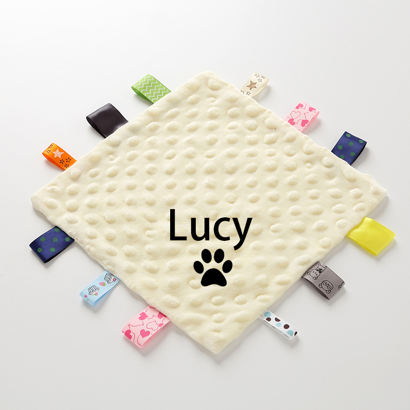 Personalized Pet Embroidery Comforter Ribbon Taggie | BKPet77