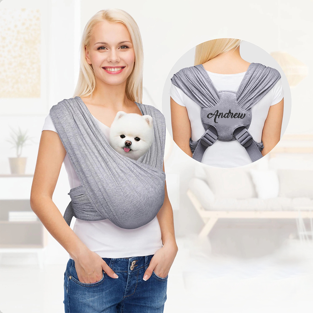 Personalized Pet Hands Free Pet Wrap Sling Carrier | BKPet149