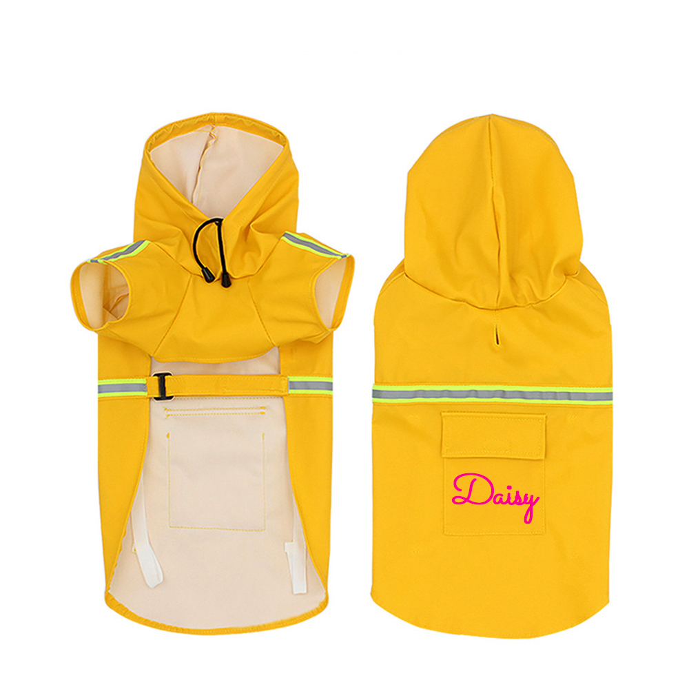 Personalized Pets Waterproof and Reflective Raincoat | BKPet152
