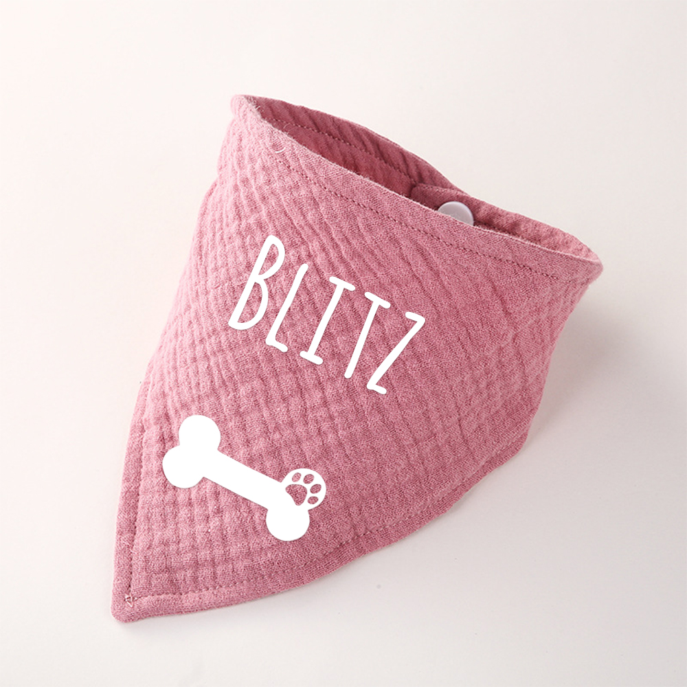 Personalized Dog Scarf Cotton Muslin for Comfort & Unique | BKPet156