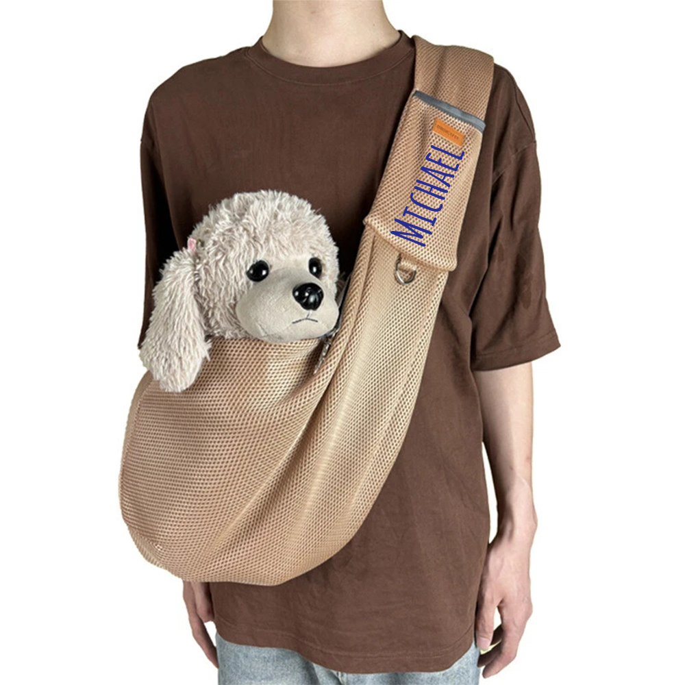 Personalized Breathable Crossbody Mesh Dog Sling Carrier | BKPet188