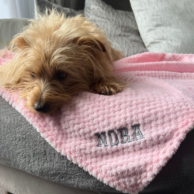 Personalized Embroidered Pet Soft Waffle Blanket | BKPet197