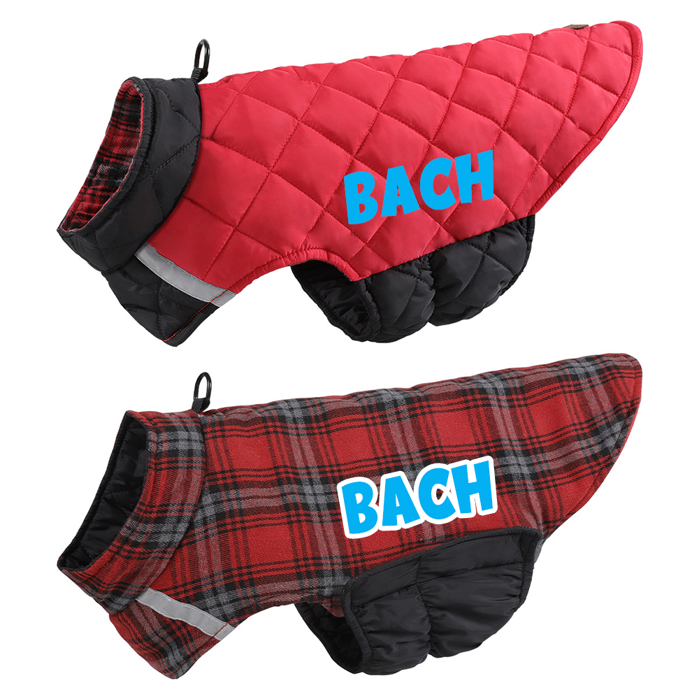 Personalized Pets Reversible Warm Chalet Jacket | BKPet208
