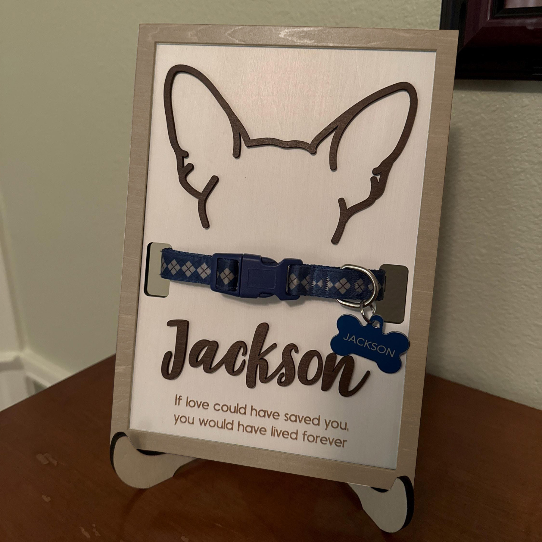 Personalized Memorial Plaque Dog Ear Collar Sign | BKPet212