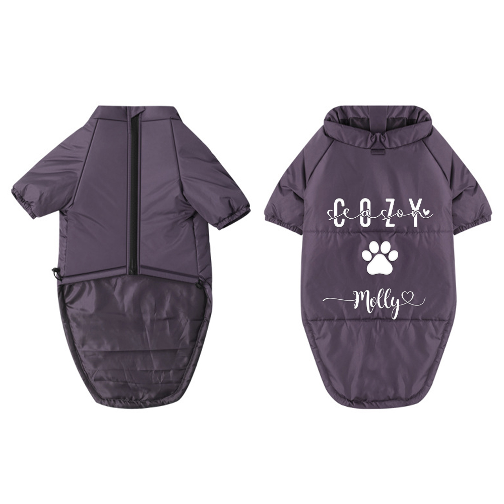 Personalized Pet Winter Warm Windproof Large Puffer Jacket | BKPet279