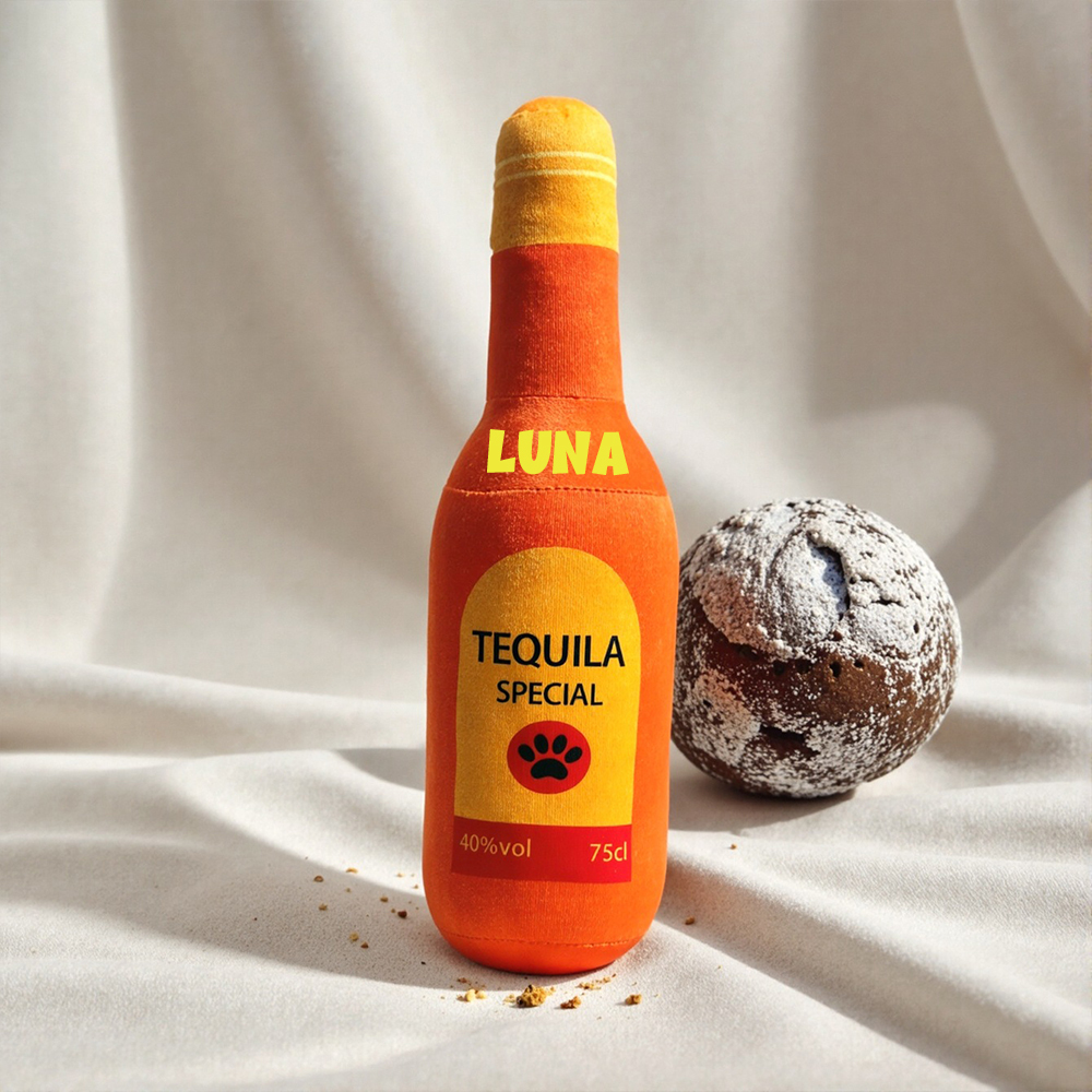 Personalized Pet Durable Wine Bottles Squeaky Toy | BKPet291