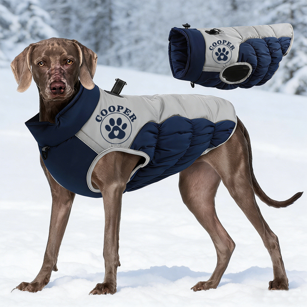 Personalized Pet Winter Warm Reflective Safety Puffer Vest | BKPet308