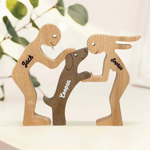 Personalized Wooden Pet Carving Blocks Decor | BKPet304