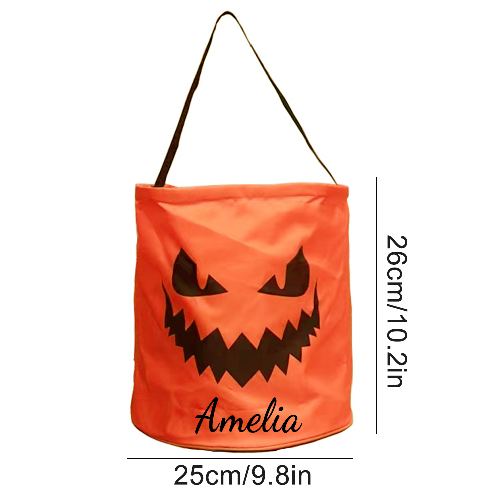 Personalized Halloween LED Light Pumpkin Bucket | MNHalloween07