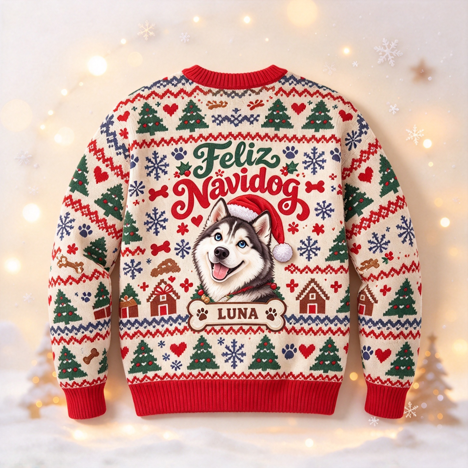 Personalized Christmas Fun Pet Photo Family Sweater | MCCL01