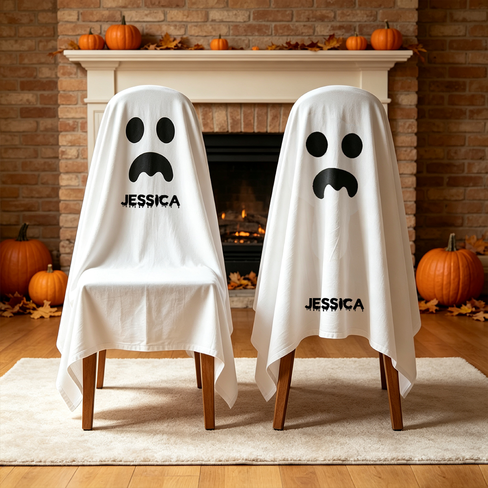 Personalized Halloween Ghost All-inclusive Chair Cover | MNHalloween14