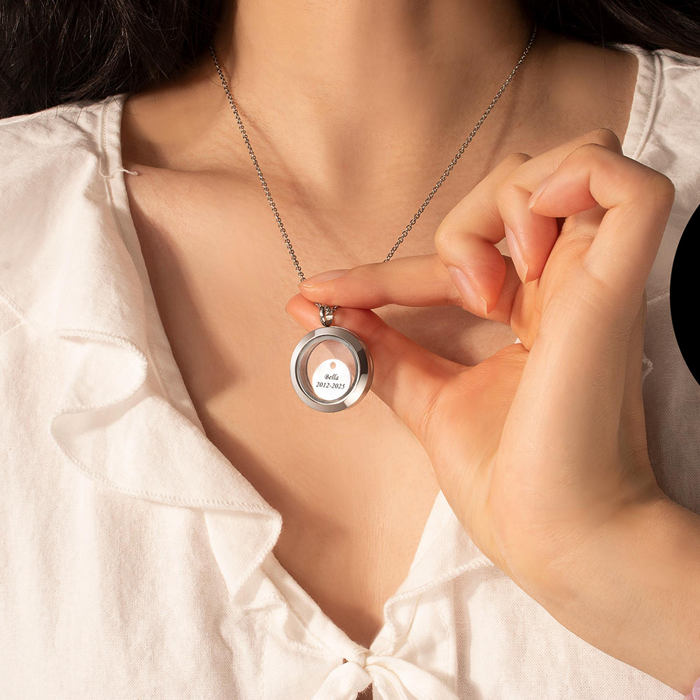 Personalized Pet Precious Memory Glass Locket Jewelry | BKPet364