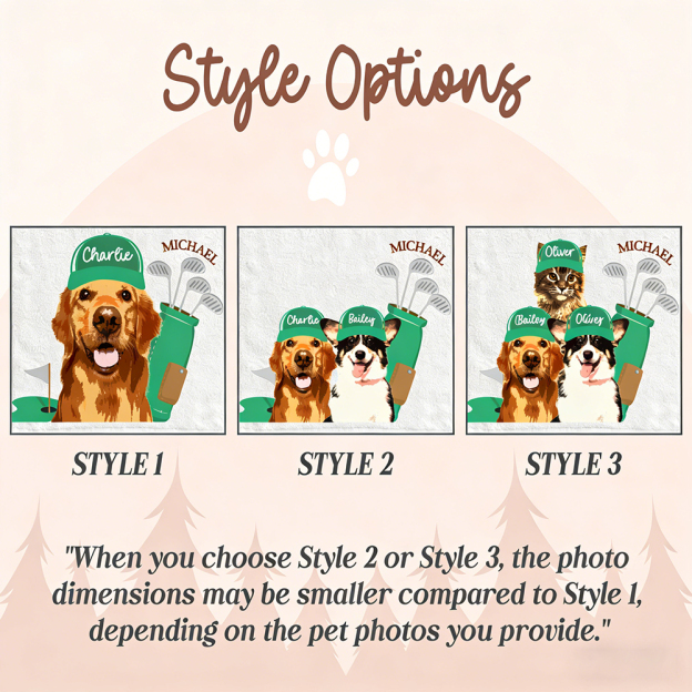 Personalized Pet Portrait Golf Towel For Golf Lover | CWGift36