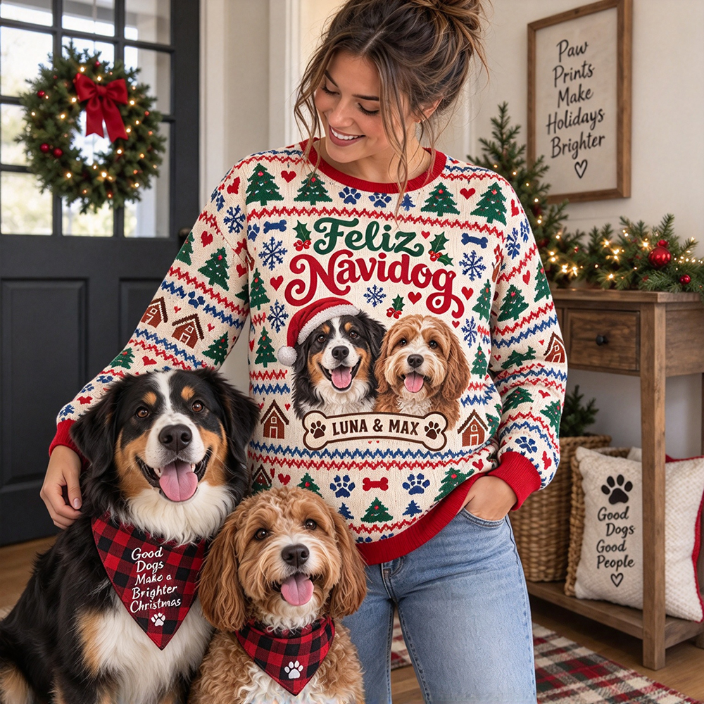 Personalized Christmas Pet Photo Family Sweater | MCCL01