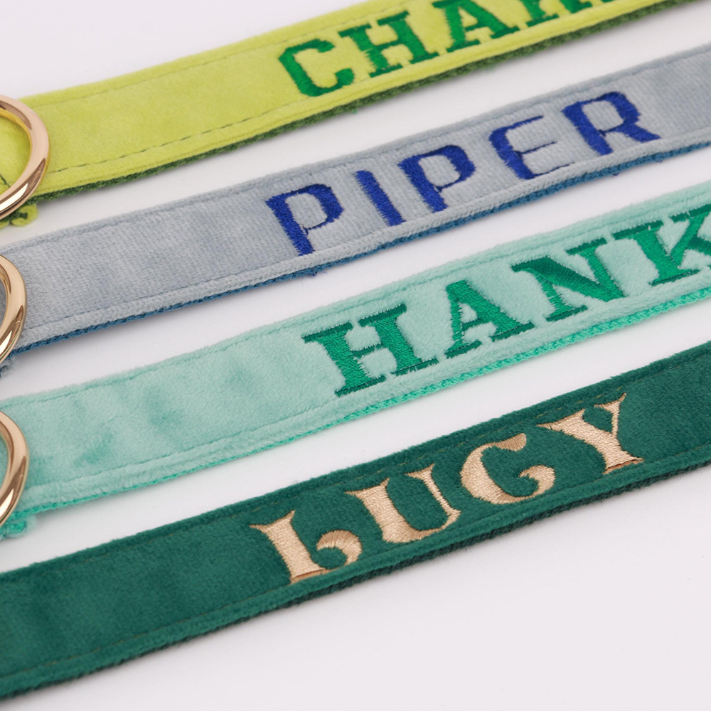 Personalized Embroidered Adjustable Velvet Pet Collar | BKPet425