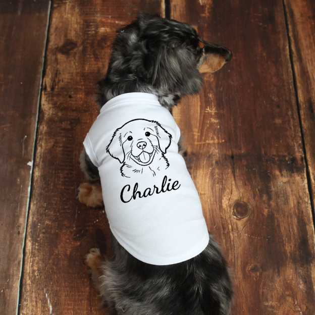 Personalized Adorable Pet Portrait Line-Art Shirt | BKPet440