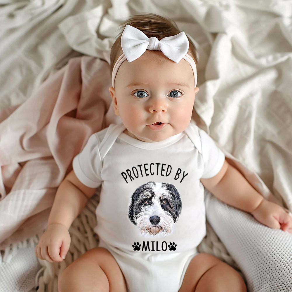 Personalized Baby Protected By Pets Shirt | MNBaby03