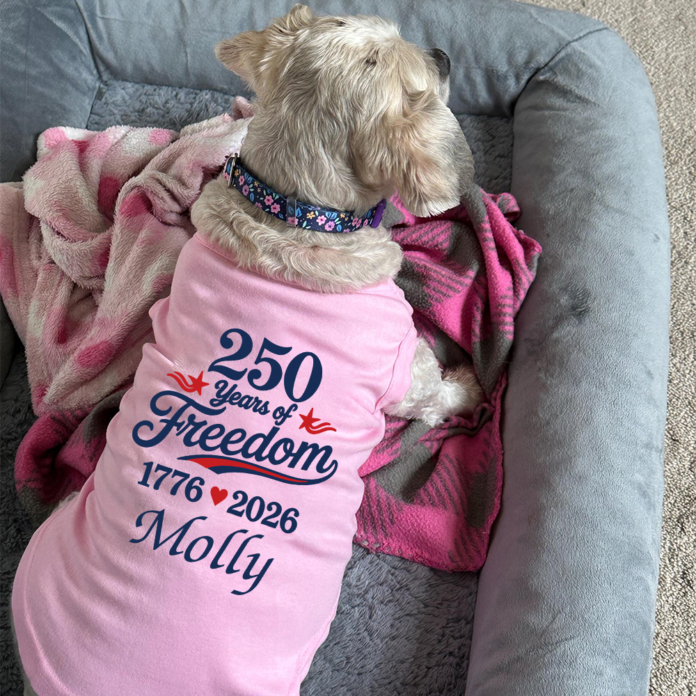 Personalized Patriotic 250 Anniversary Pet Shirt | BKPet507