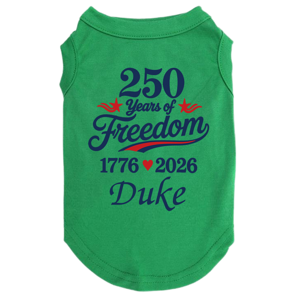 Personalized Patriotic 250 Anniversary Pet Shirt | BKPet507