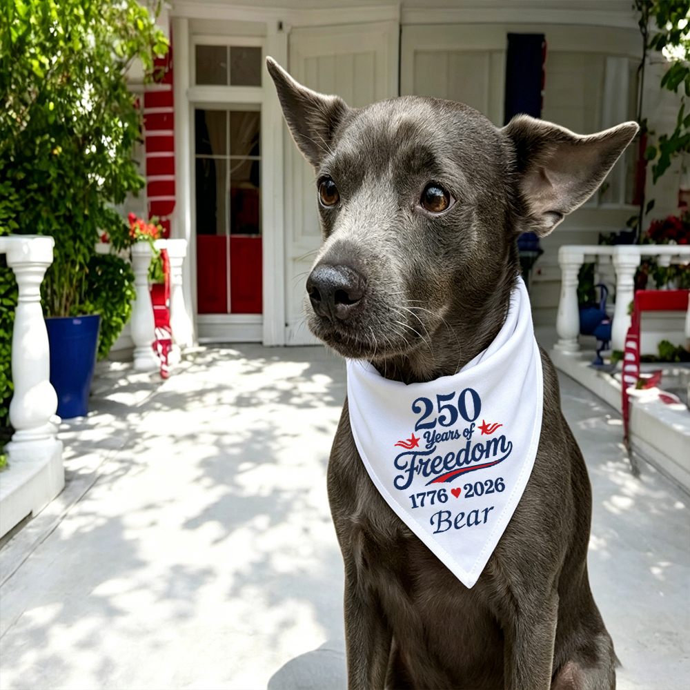 Personalized 250th Anniversary Independence Day Dog Bandana | BKPet508