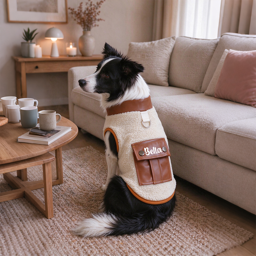 Personalized Pets Winter Warm Plush Jacket | MNCloth277