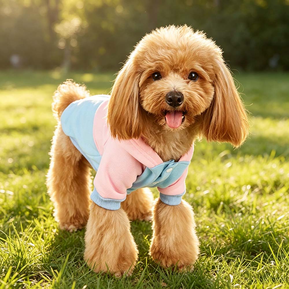 Personalized Hand Embroidered Color-blocked Hooded Pet Sweatshirt | BKPet577