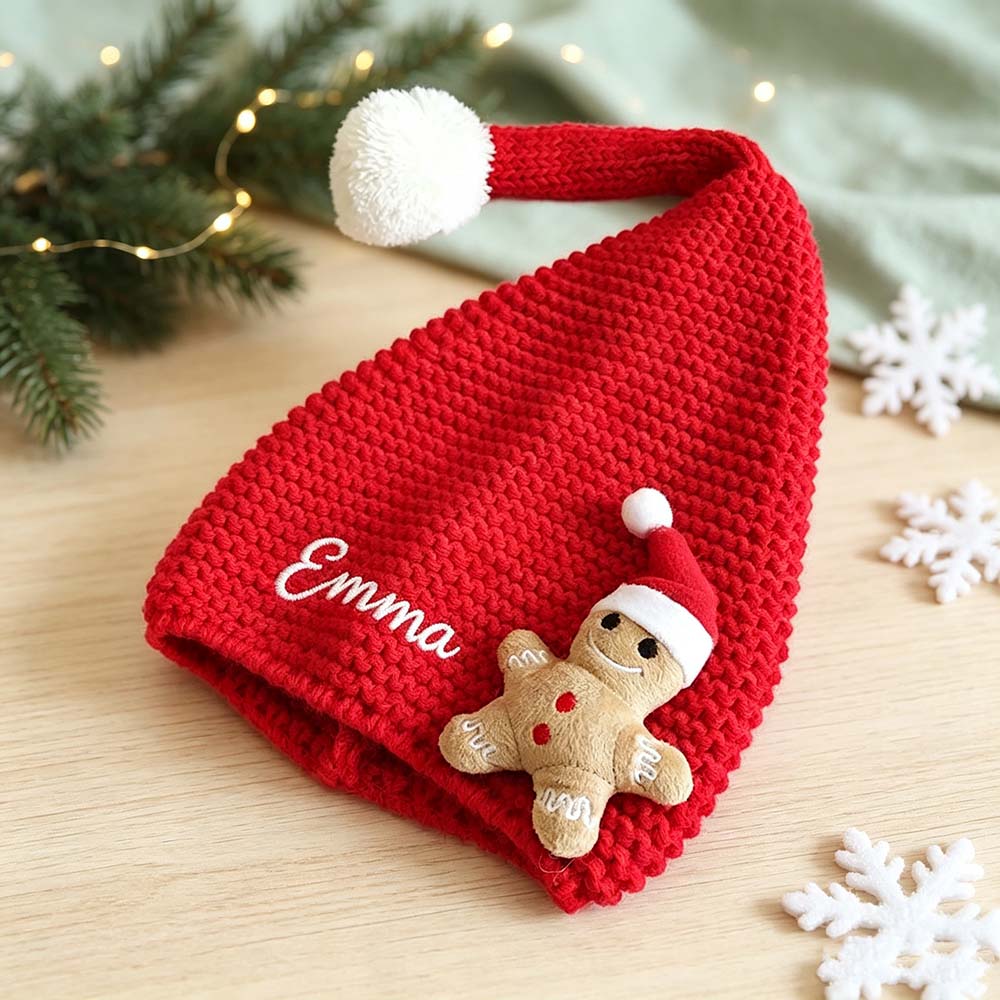 Personalized Embroidered Kids Christmas Knit Santa Hat | MNBaby15