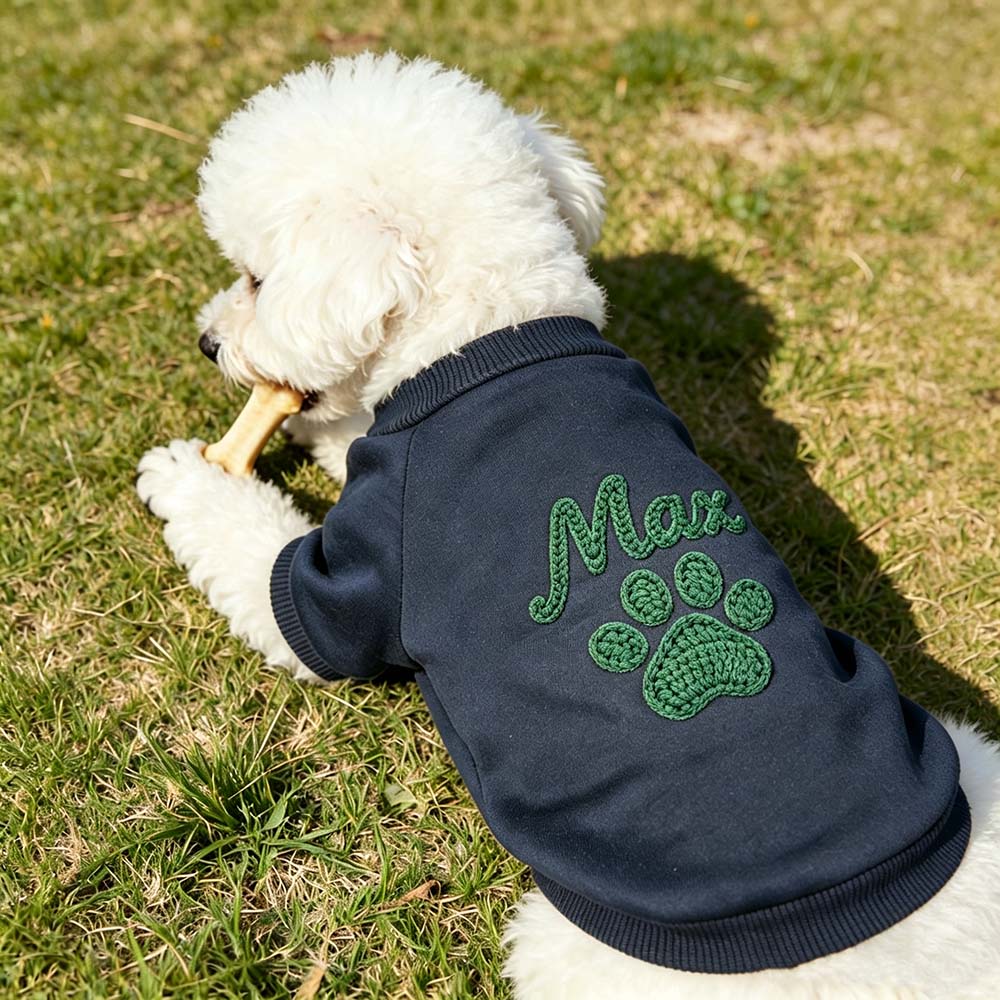 Personalized Hand Embroidered Puppy Hoodless Sweatshirt | BKPet590