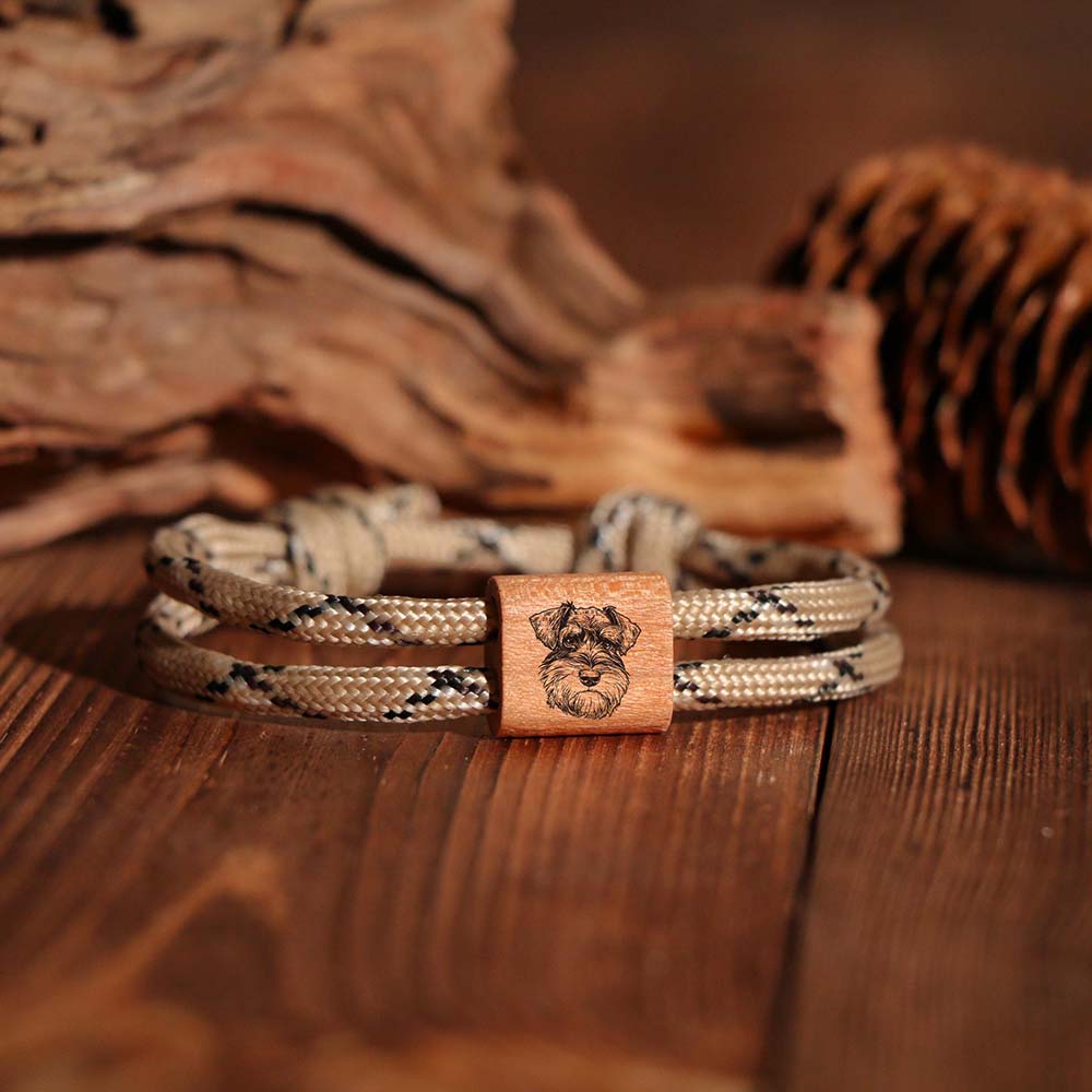 Personalized Engraved Pet Portrait Wooden Bracelet | MNMemo27