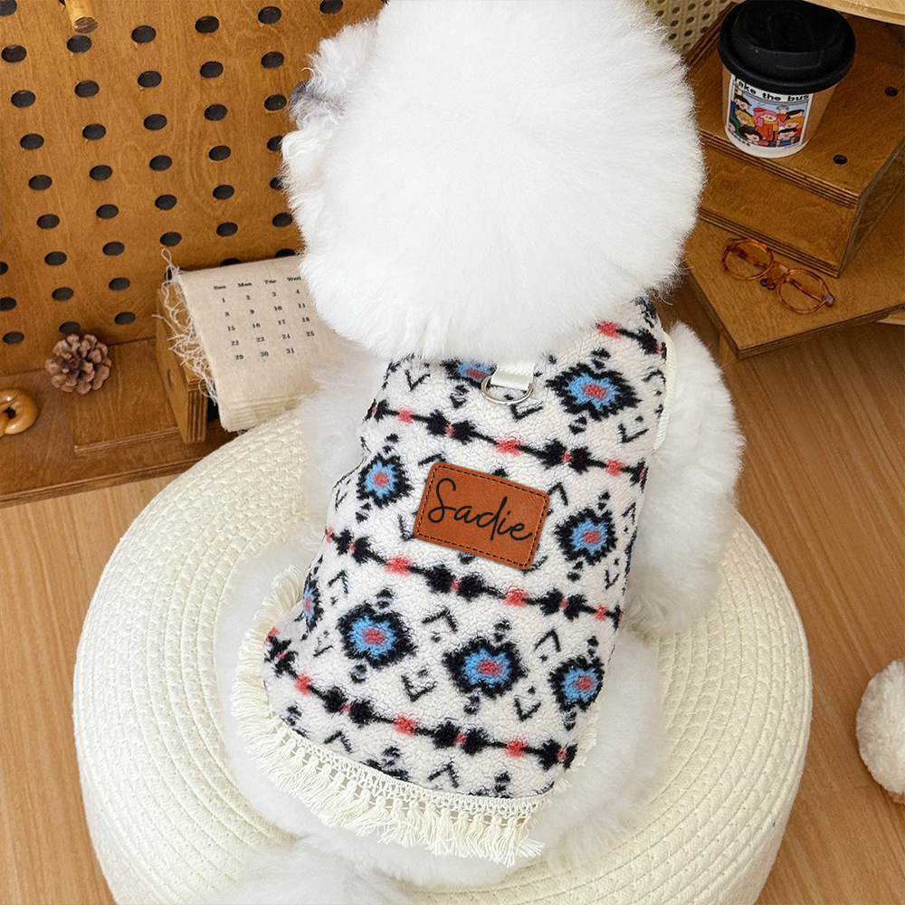 Personalized Embroidered Pets Boho Winter Outfit | BKPet629