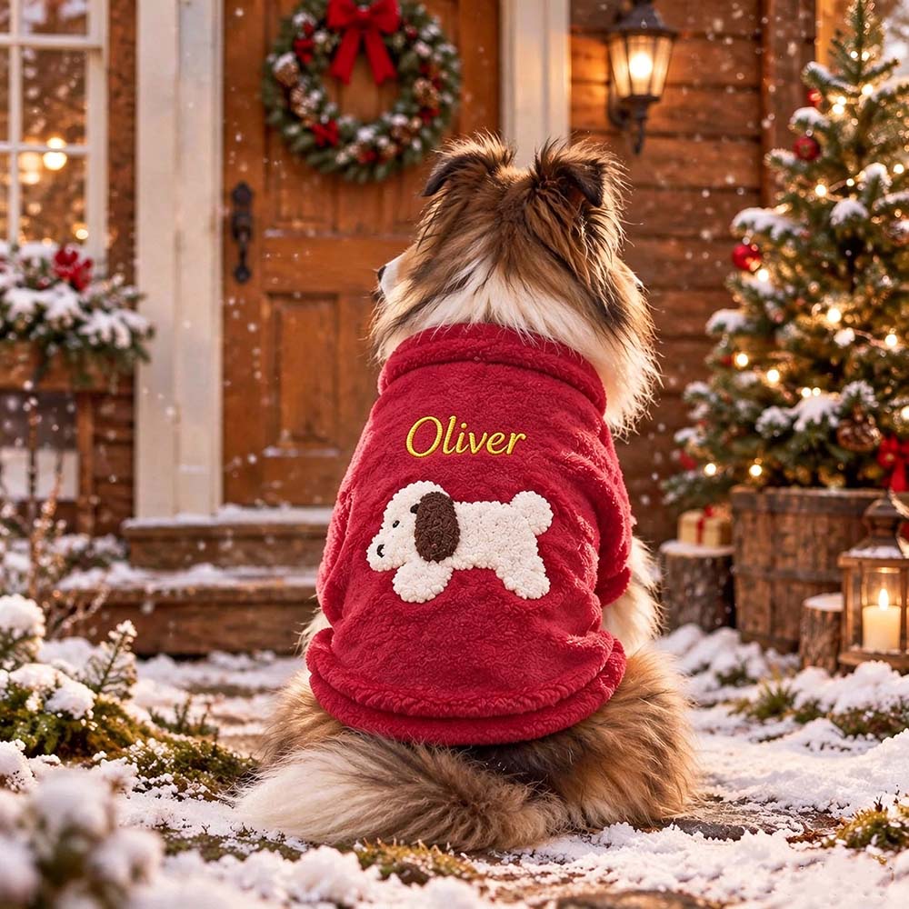 Personalized Embroidered Winter Pets Fleece Pullover | BKPet657