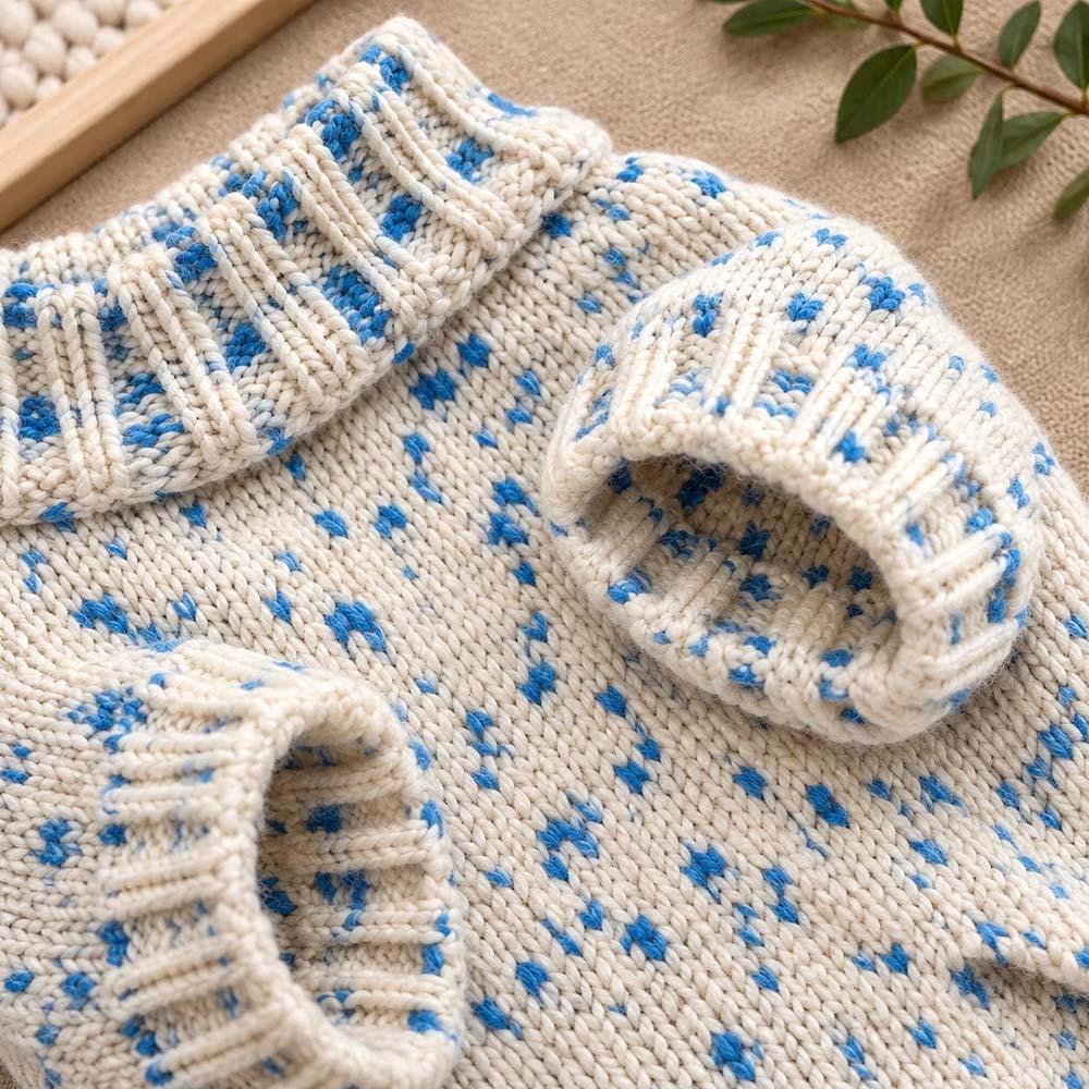 Personalized Embroidered Pets Blue Polka Dot Sweater | BKPet654