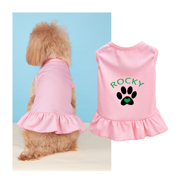 Personalized Soft Puppy Dress with Ruffle | CWPet26