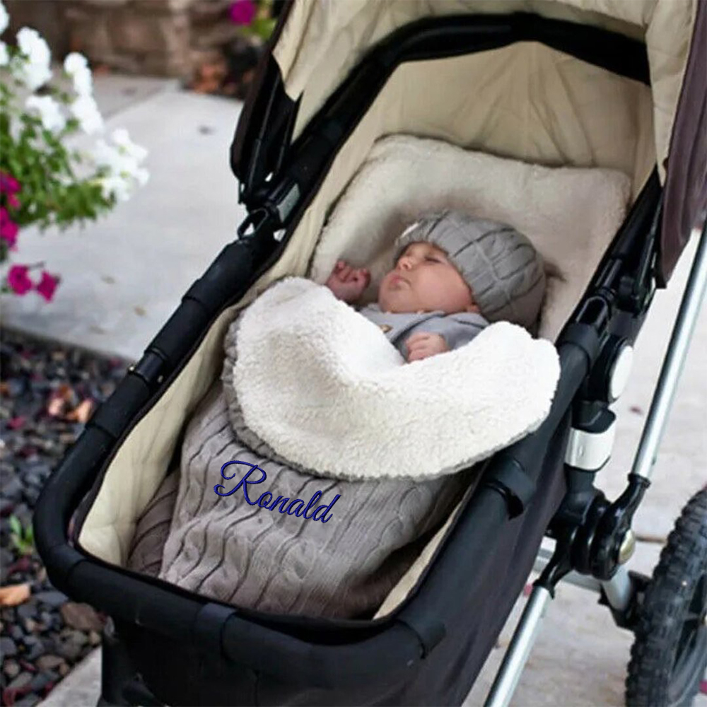 Personalized Embroidery Sherpa Sleeping Bag for Babies | MNBaby17