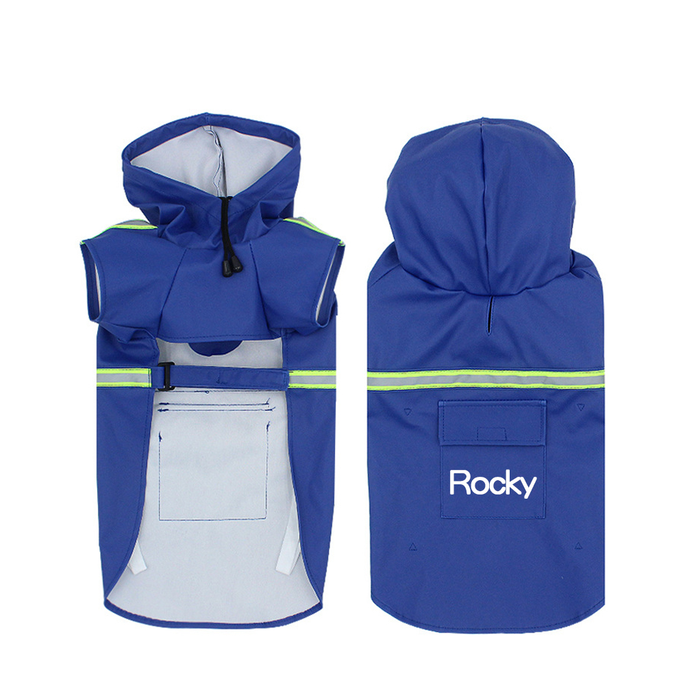 Personalized Pets Waterproof and Reflective Raincoat | BKPet152
