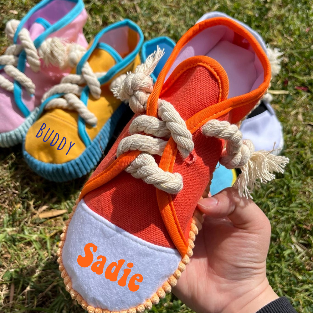 Personalized Puppy Soft Cotton Shoes Chew Toy | BKPet155
