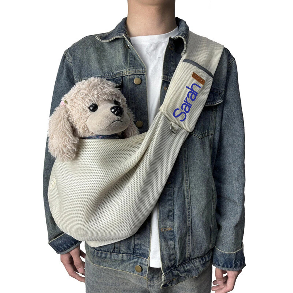 Personalized Breathable Crossbody Mesh Dog Sling Carrier | BKPet188
