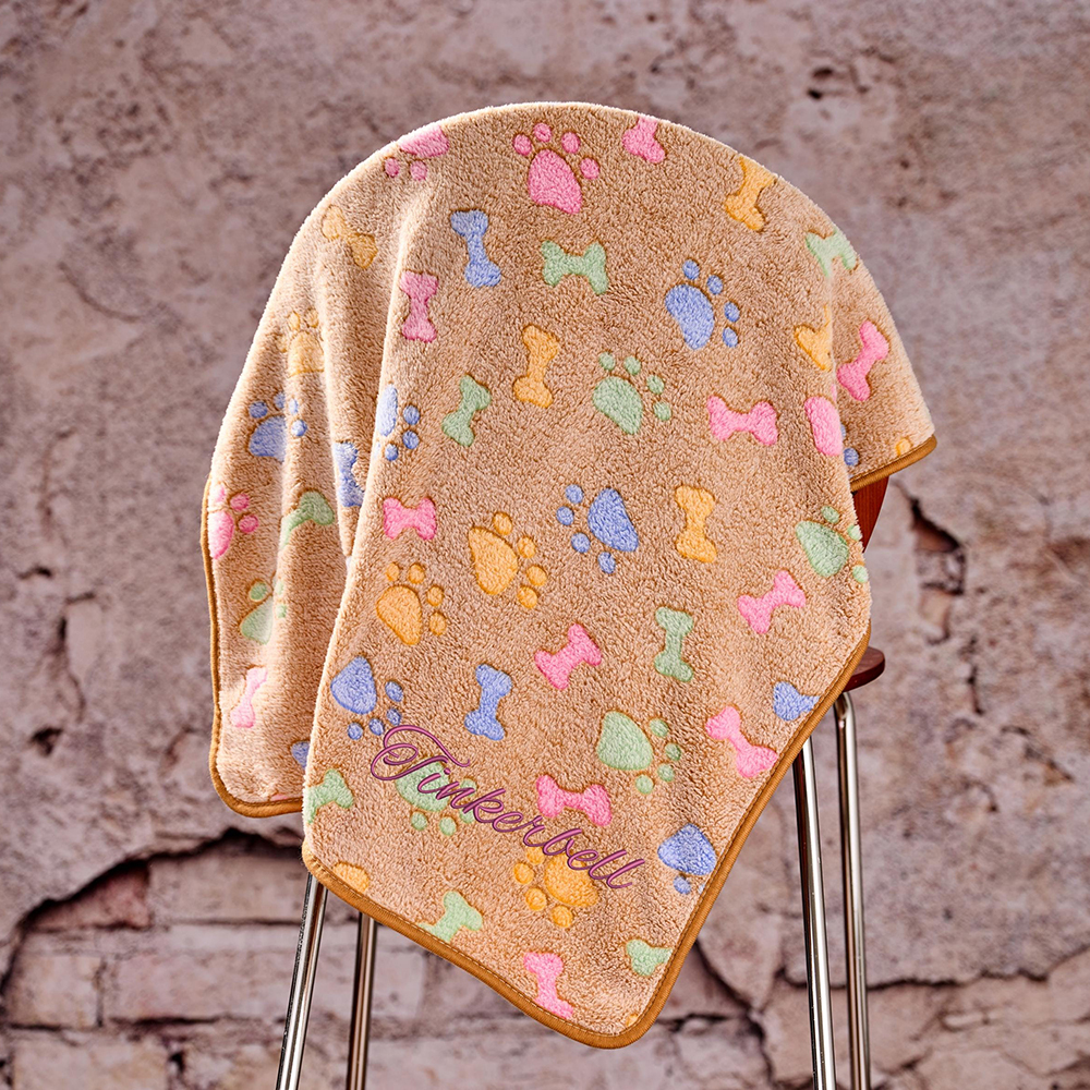 Personalized Embroidered Lovely Flannel Pet Blanket | BKPet198