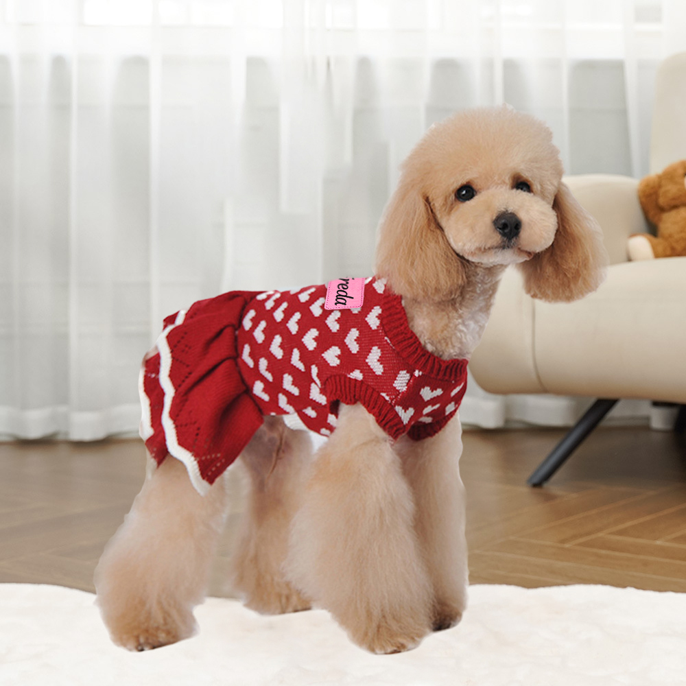 Personalized Leather Patch Pets Love Heart Sweater | BKPet201