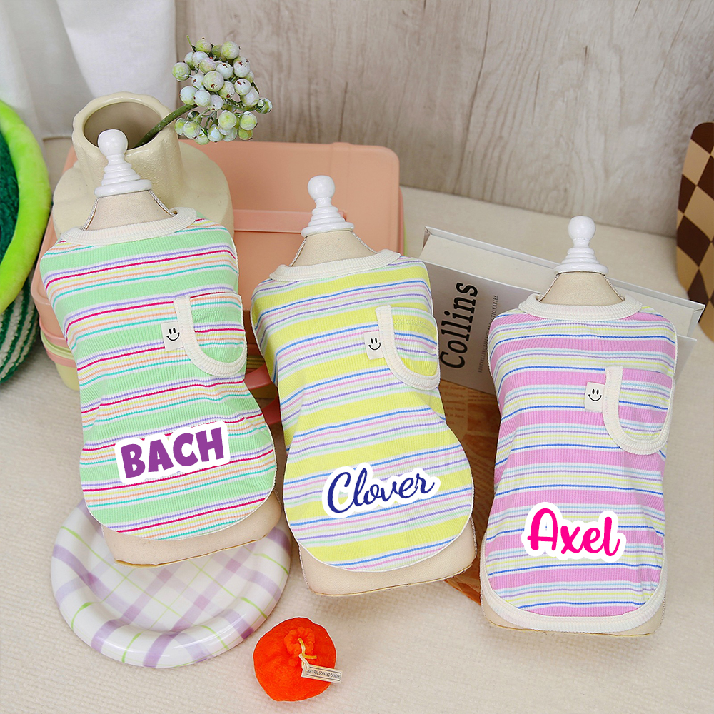 Personalized Cute Stripe Pet Summer Cool Vest | BKPet204