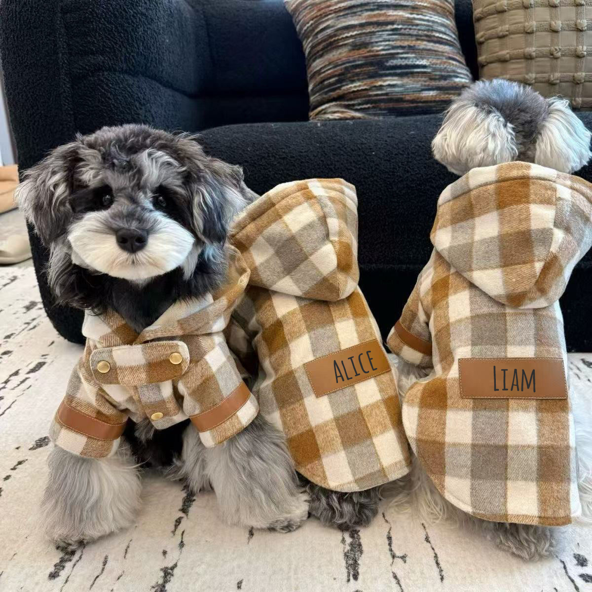 Personalized Leather Patch Pet British Style Jacket | BKPet232