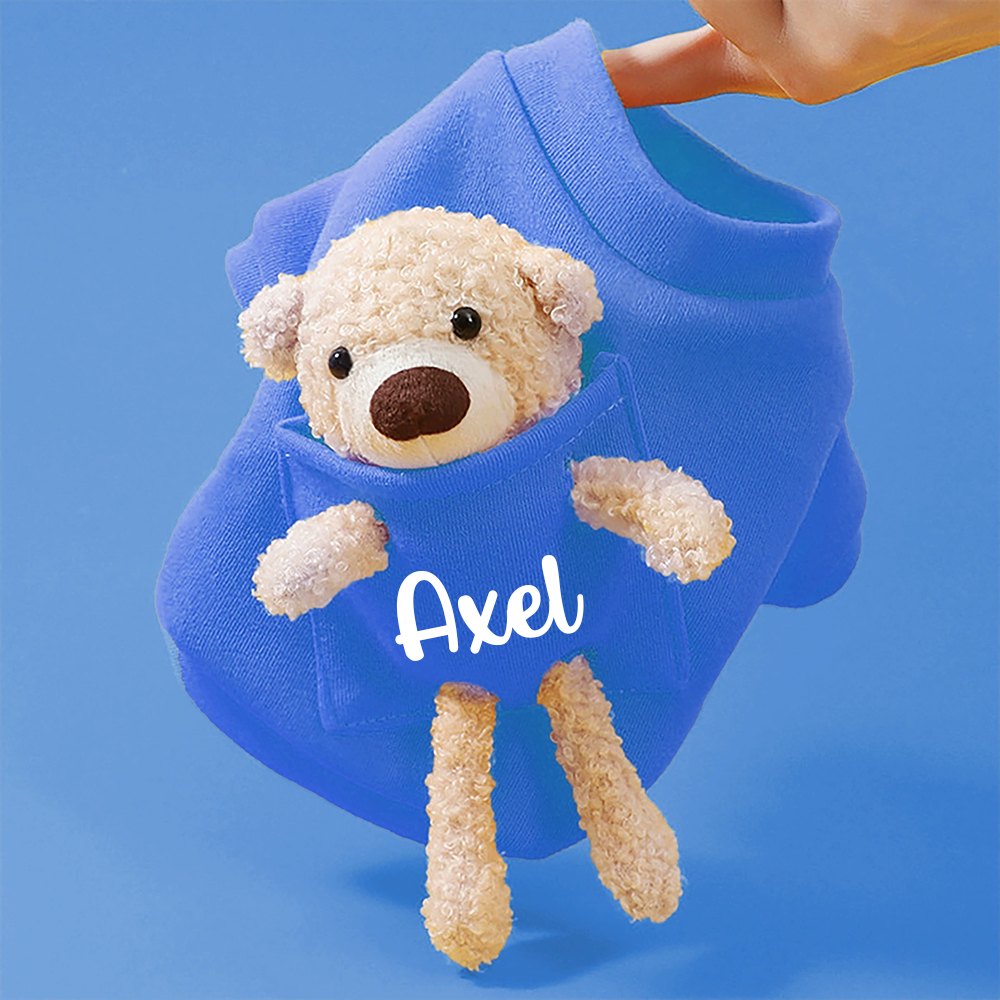 Personalized Pet Lovely Plush Warm Shirt With Bear | BKPet236